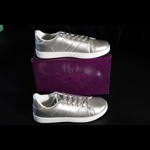 Silver tennis shoes